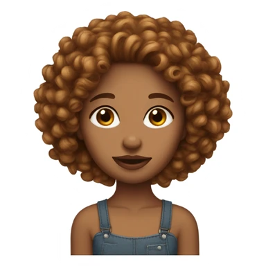 wheat skin girl mid auburn mid curly hair big lips thin nose  sticker