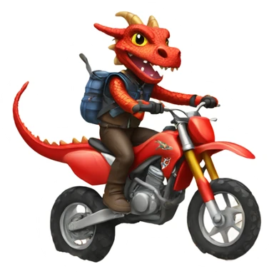 Dragon riding dirt bike sticker