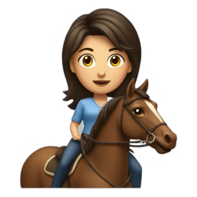 a brunette woman on a horse that has the number 54 sticker