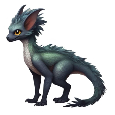  Scaly Cute Edgy Realistic Rare Fantasy Fluffy Slim Vernid-Trico-Melprin-species by LiLaiRa, by Falvie, full body sticker