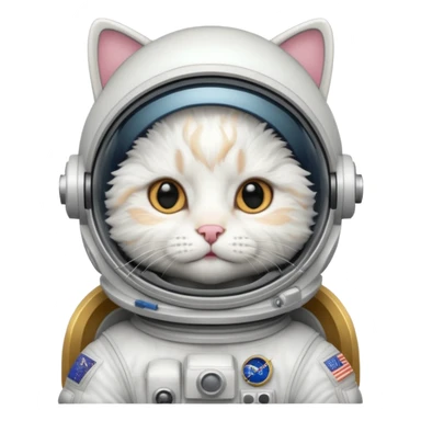 white cat Astronaut sticker