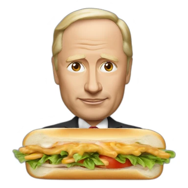 Vladimir Poutine mangeant un sandwich sticker