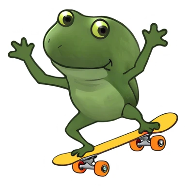 Frog skateboarding in summer sticker
