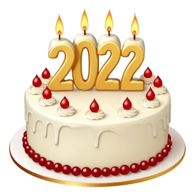 A festive New Year cake with lit candles shaped as the number 2026,
warm lighting, celebratory atmosphere,
soft background, high quality, clean composition sticker