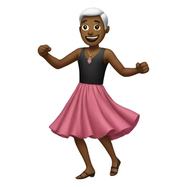 A man dancing in a dress sticker