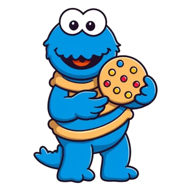 Cookie Monster with bling  sticker