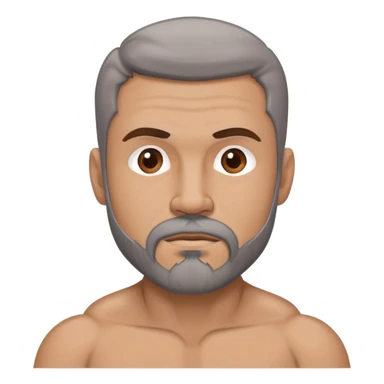 Muscular Man with short brown hair and a gray goatee, lost at sea sticker