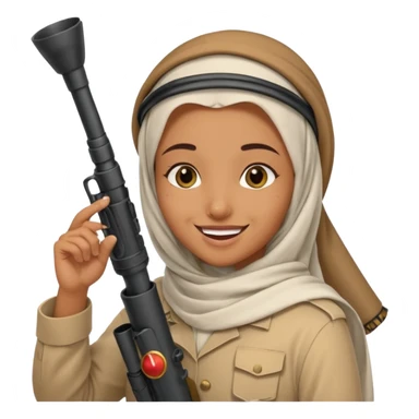 An emarati arab holding a bazooka while sending kisses sticker