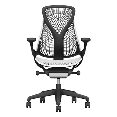 White Sayl Herman Miller ergonomic chair back view sticker