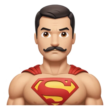 tan super man with straight mustache sticker
