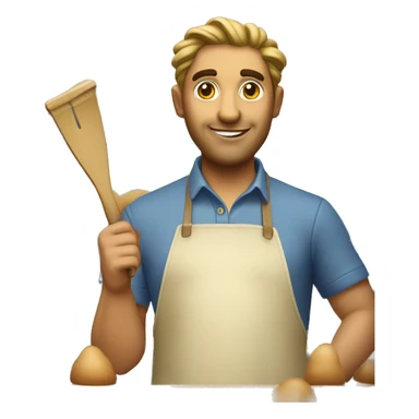 une patissiere a son atelier avec de beaux cheveux et une spatule sticker