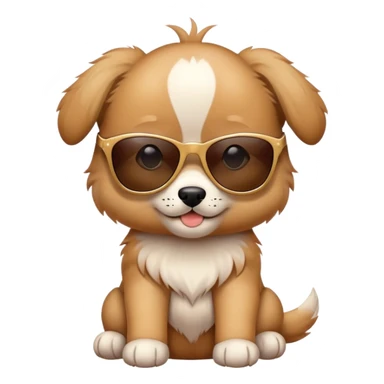 puppy wearing sunglasses sticker