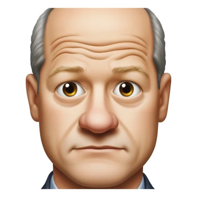 photorealistic Olaf Scholz embarrassed, guiltily shrugs ыфв sticker