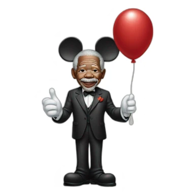 morgan freeman shaking hand mickey mouse sticker