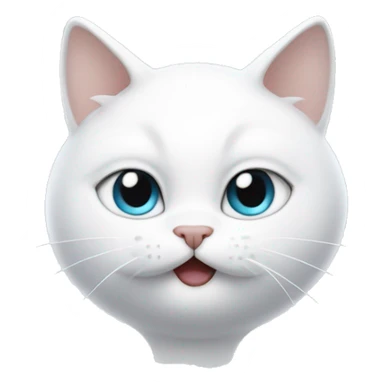 White cat with iqos in his mouth sticker