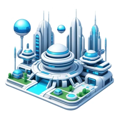 Utopian Futuristic Modern Cyber Aesthetic Scenery Deco sticker