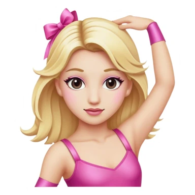 Pink dancer with blonde hair sticker