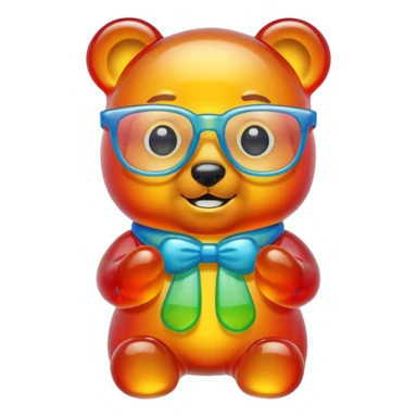 gummy bear with glassess sticker
