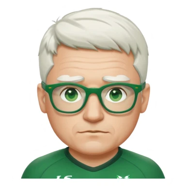 irish rugby player with very short white hair and green glasses sticker