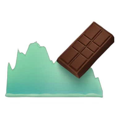 Chocolate bar with a stock chart trending up sticker
