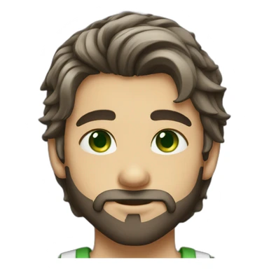Boy beard green eyes silky hair sticker