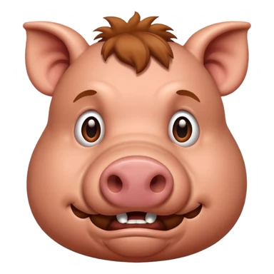 Make a brown pig sticker
