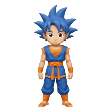 dragon ball kid goku with the blue costume sticker