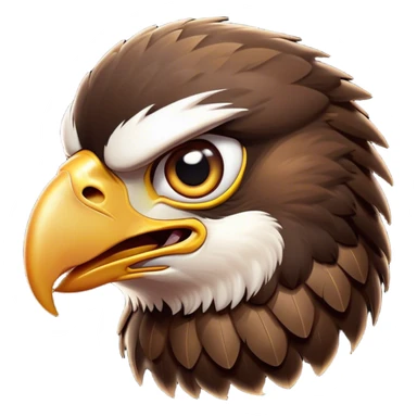 Cinematic Comical Hawk Portrait Emoji, Head tilted dramatically with an exaggeratedly shocked expression, featuring a sharply defined beak and wide, comically expressive eyes full of playful disbelief, Simplified yet hilariously expressive features, highly detailed, glowing with a slightly sassy glow, high shine, dramatic yet playful, stylized with an air of cheeky aerial mischief, soft glowing outline, capturing the essence of a meme-worthy hawk that looks ready to side-eye its way into viral fame! sticker