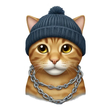 cat with chain and beanie sticker