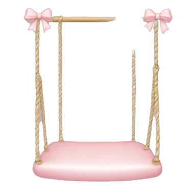 Generate an emoji of a delicate swing adorned with bows and pastel tones. sticker