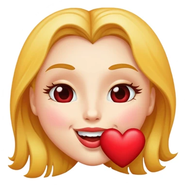 Kiss face with heart sticker