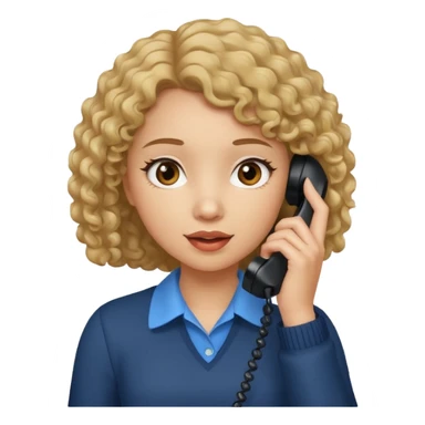 girl with light slightly curly hair talking on the phone sticker