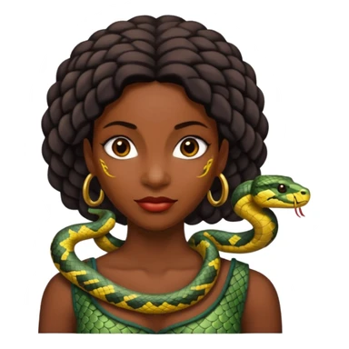 black woman with snake on shoulders sticker