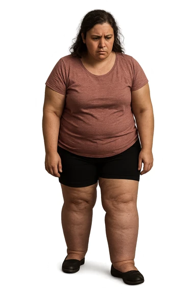 dONNA CON PCOS CHE COMBATTE LE SUE GAMBE GONFIE IMMAGINI REALISTICHE sticker