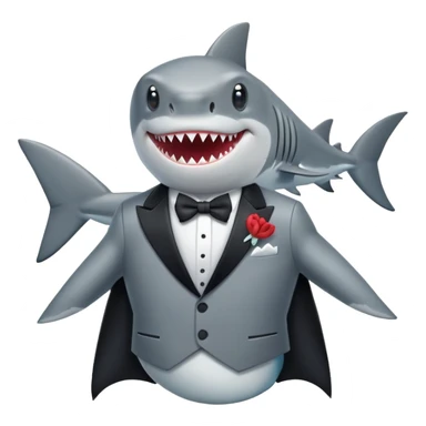 shark wearing a tuxedo sticker