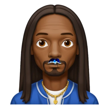 Snoop Dogg with dark brown long hair sticker