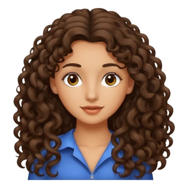 Fille brune cheveux bouclé long peau légèrement bronzé  sticker