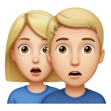dos personas con cara de soprendido 
 sticker