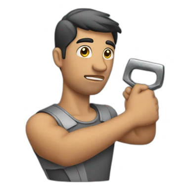 Holding an iron the wrong way sticker