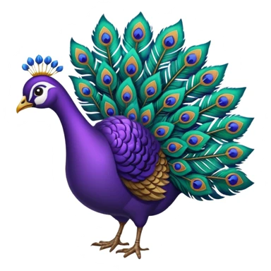pluma de pavo real morada sticker