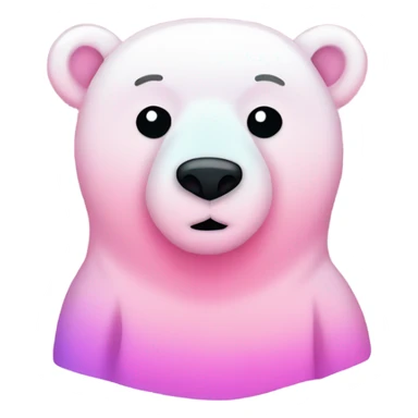 Pink ombre polar bear with glitter and no white sticker