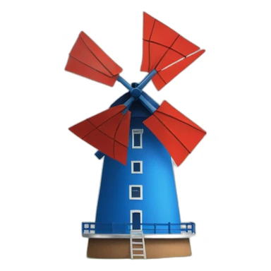 blue and red windmill sticker