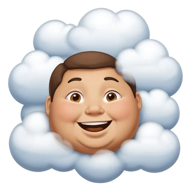 a fat person with their head in the clouds sticker