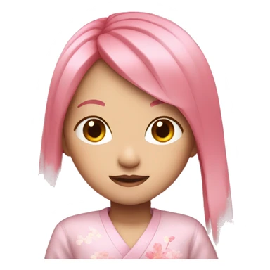 japanese girl with long pink hair sticker