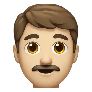 software developer with brown hair and black moustache sticker