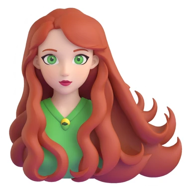 redhead with long hair and green eyes sticker