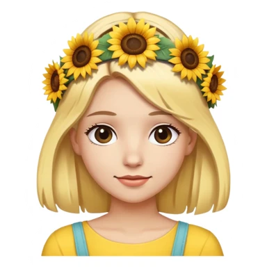 Blond haired woman wearing sunflower headband  sticker