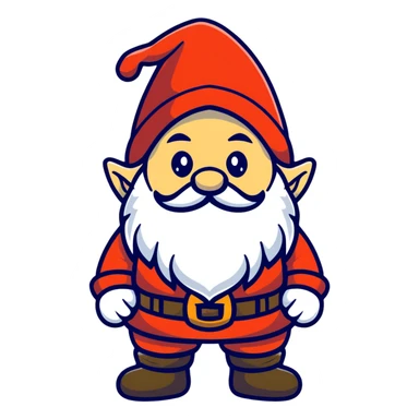 A cartoonish big gnome with exaggerated features sticker