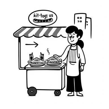 hotdog seller in New York with cart sticker