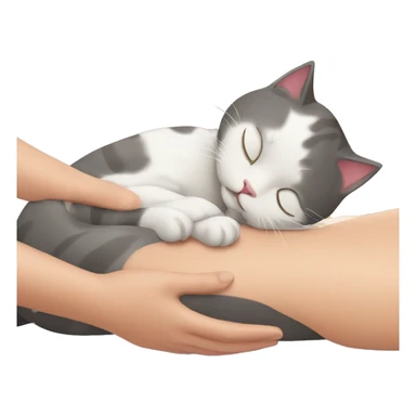 cat receiving massage sticker